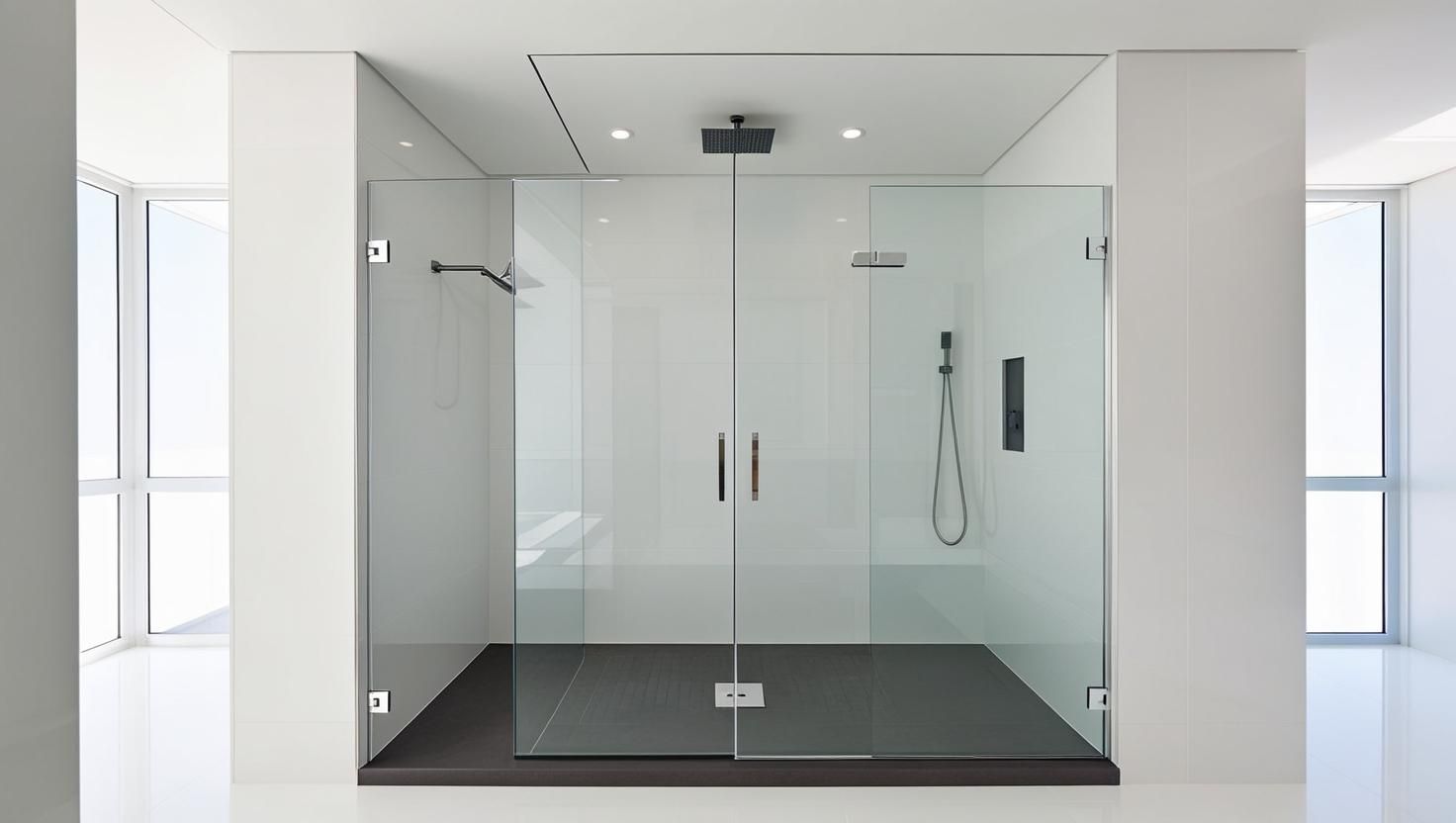 Distribución y forma de la ducha en reforma de baño moderno